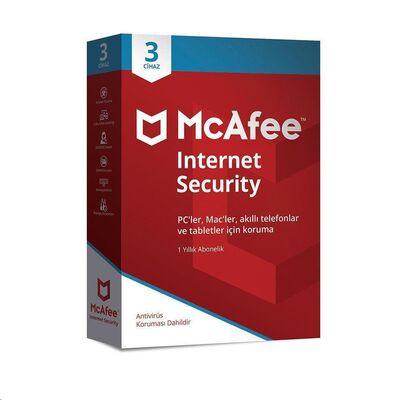 McAfee Internet Security 3 Cihaz Windows, MacOS, iOS ve Android - 1